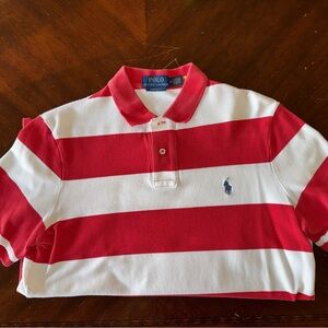Polo Ralph Lauren Red and White Striped Polo Shirt